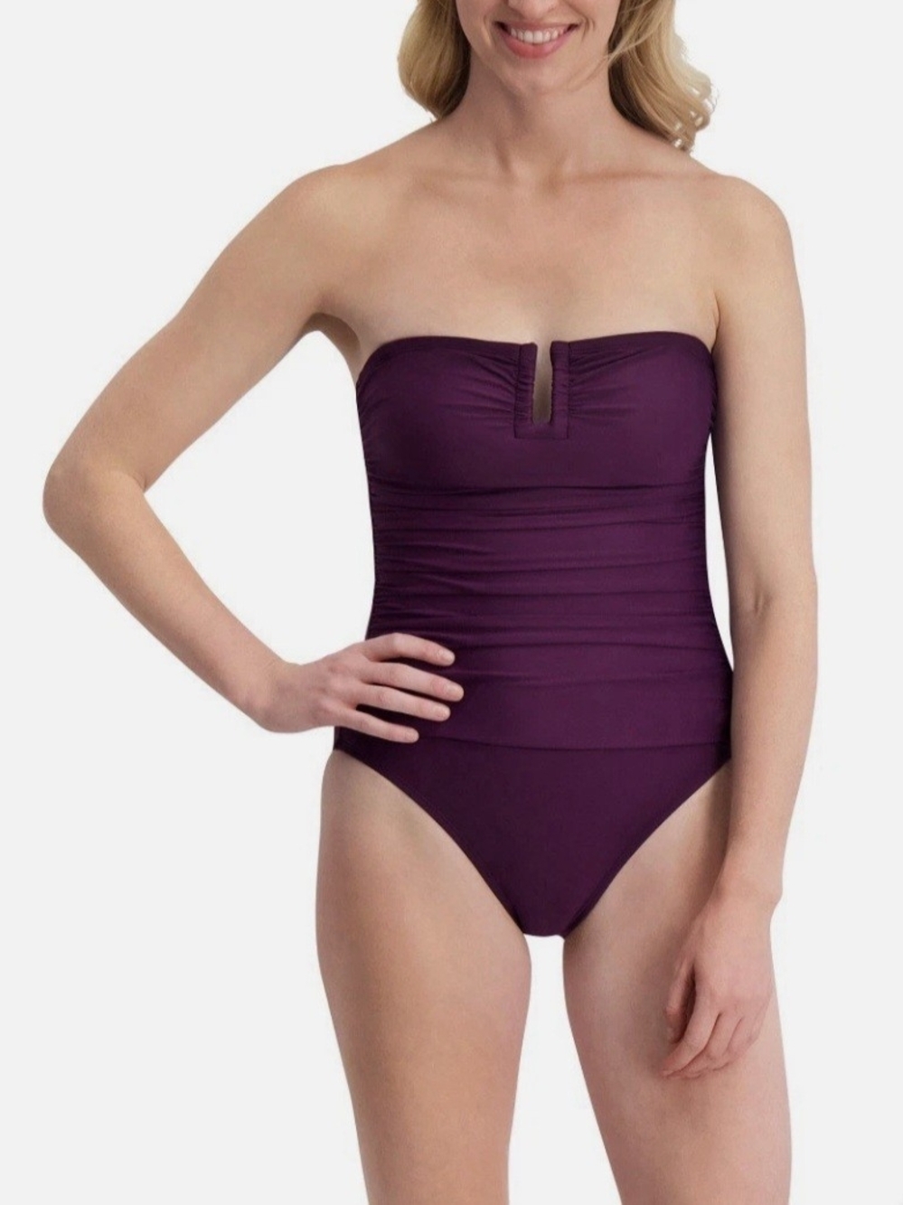 DKNY Women's One-Piece Swimsuit in Plum